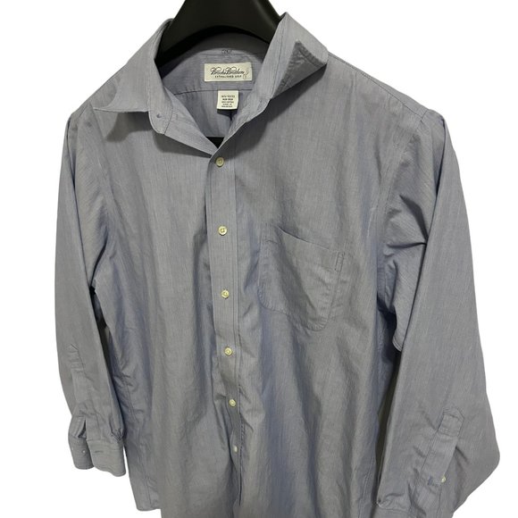 Brooks Brothers Non Iron Button Down Shirt Blue Long Sleeve Mens 16.5 32… - Picture 2 of 6